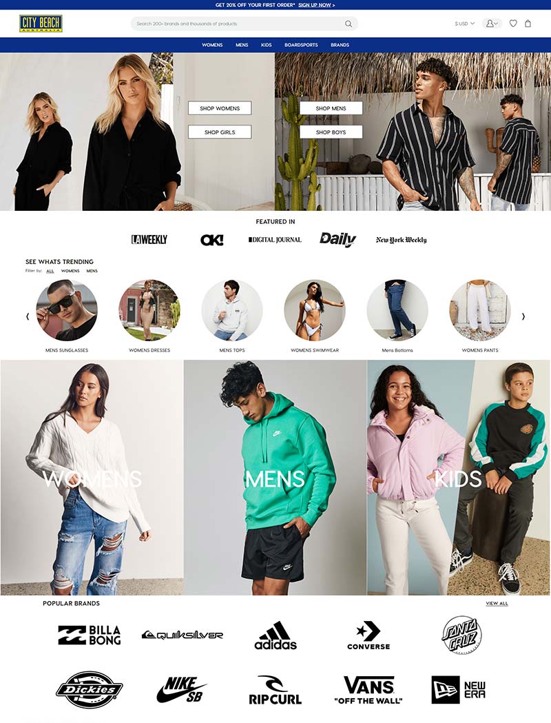 City Beach US 澳洲服装配饰品牌美国官网