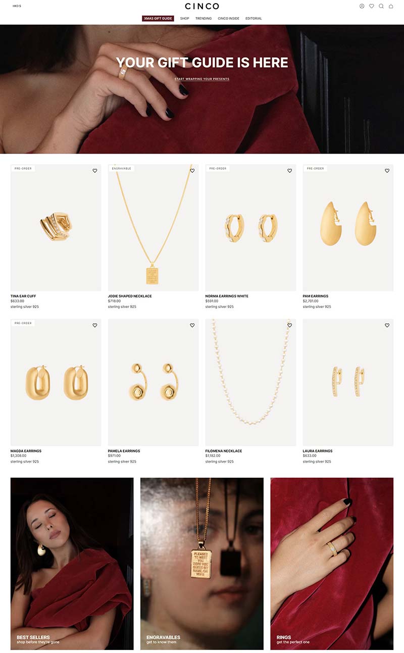 CINCO STORE 葡萄牙奢华珠宝品牌购物网站