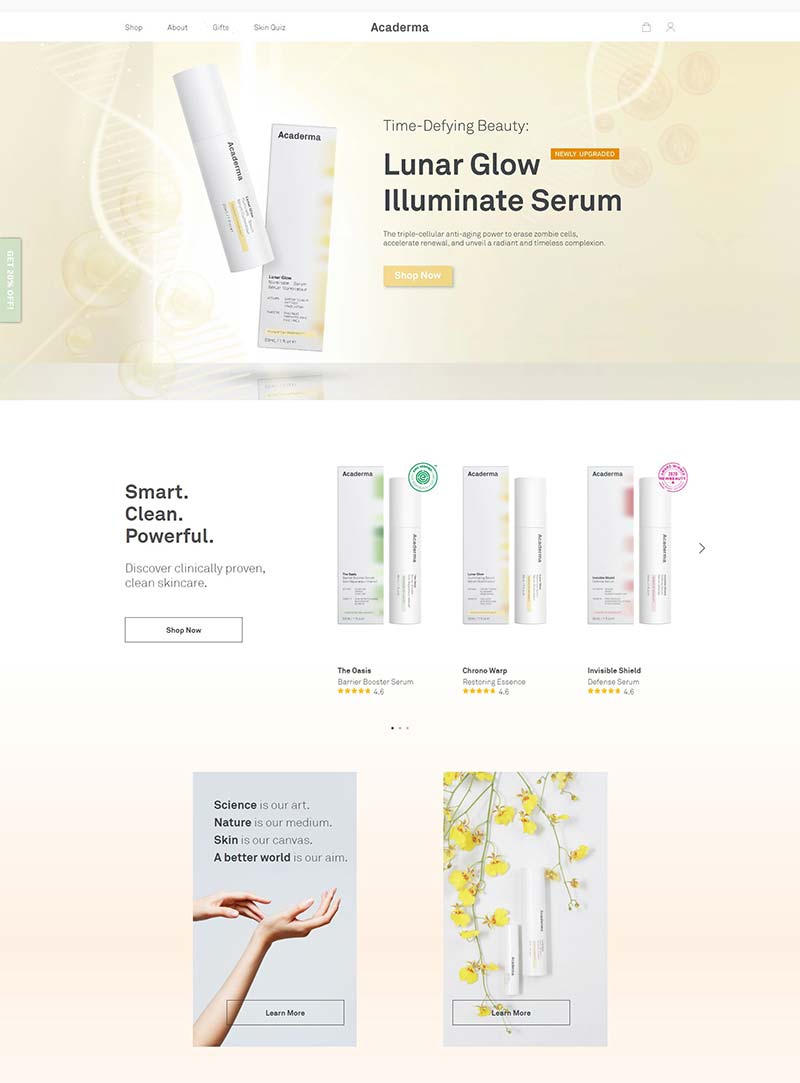 Acaderma 美国天然植物护肤品购物网站
