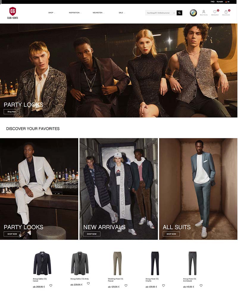 CG – CLUB of GENTS 德国时尚男装配饰品牌购物网站