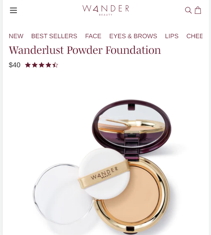 Wander Beauty official website select products