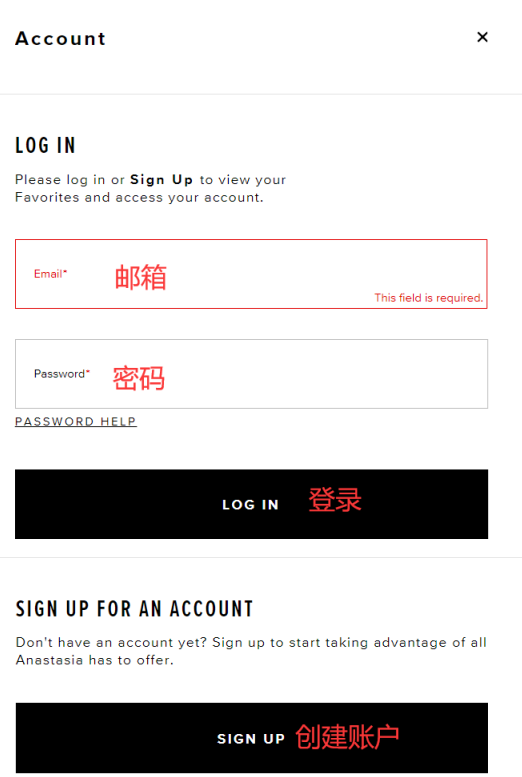 Anastasia Beverly Hills official website create account