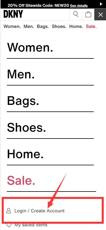 DKNY official website login and registration