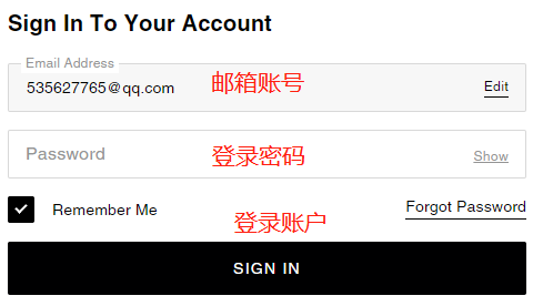 Coach US official website password
