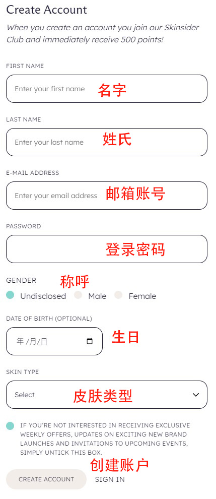 Face the Future UK International Shopping Order