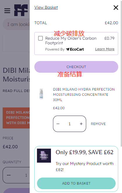 Face the Future UK International Shopping Order