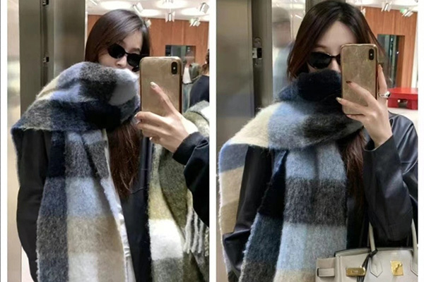 Acne Studios 爆款65折！热门蓝色格子围巾224刀，反‮的季‬好deal