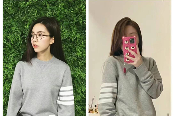 Thom Browne $650→$292，45折四杠圆‮卫领‬衣，男款size两色选
