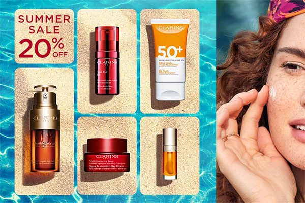 Clarins 美国官网夏季大促全场无门槛8折，满额美境免邮