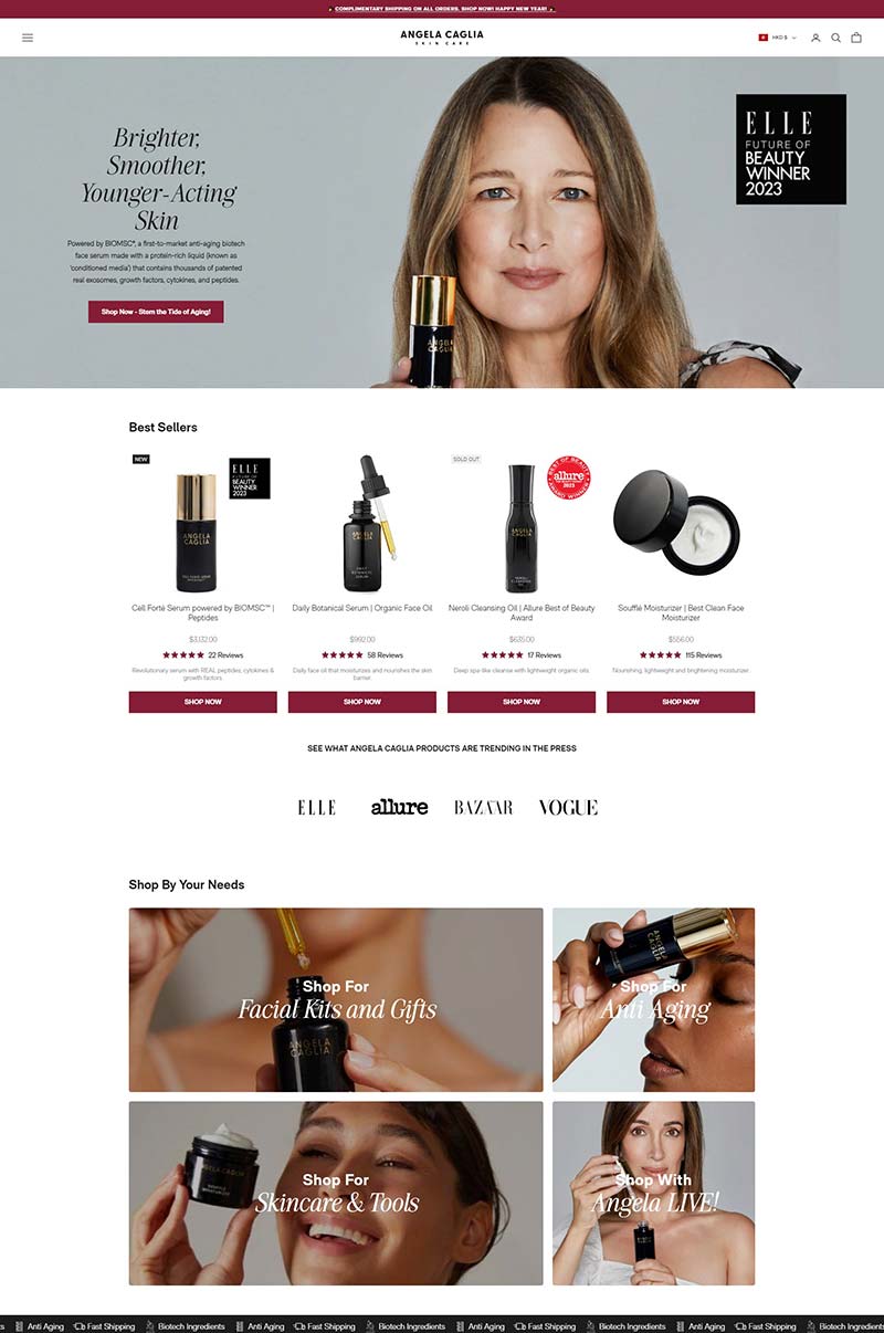 Angela Caglia Skincare 美国抗衰老护肤品牌购物网站
