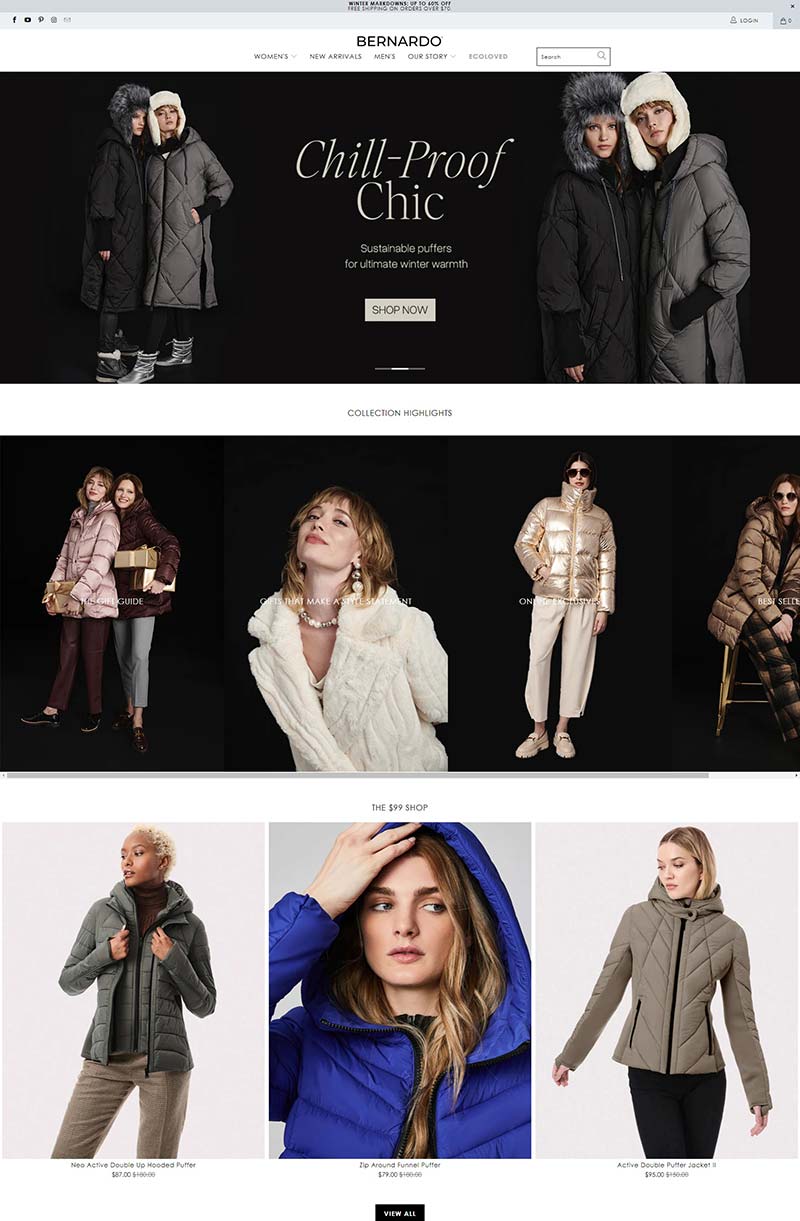 Bernardo Fashions 美国时尚外套夹克品牌购物网站