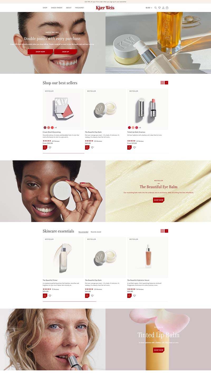 Kjaer Weis 美国有机奢华美容品牌购物网站