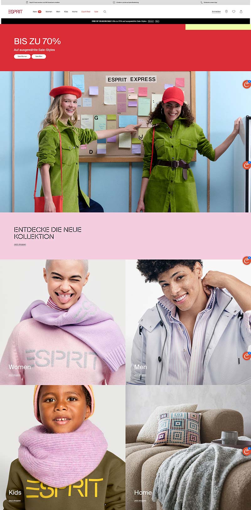 Esprit DE 美国时尚服饰品牌德国官网