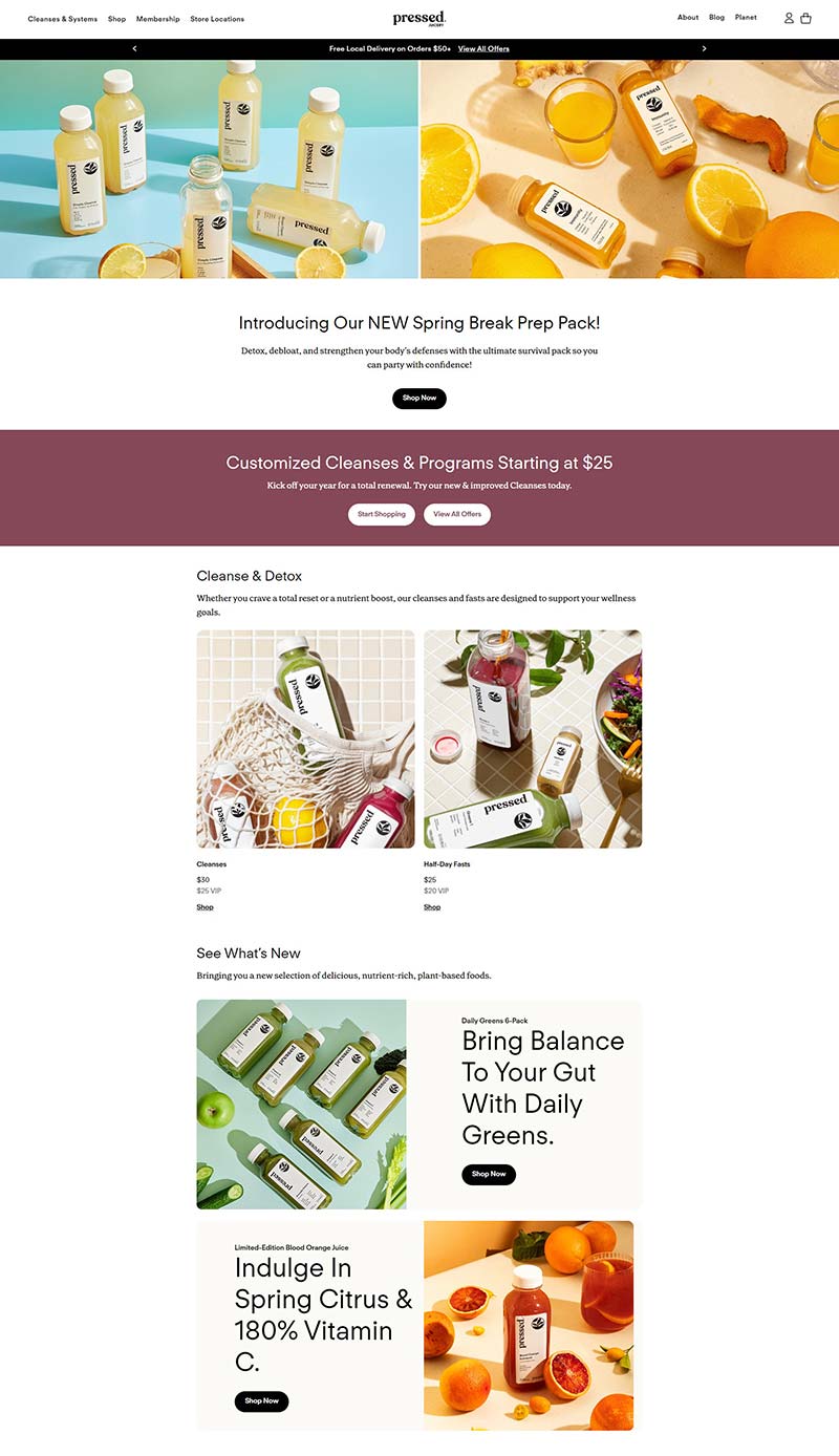 Pressed Juicery 美国营养鲜榨果汁饮品订购网站