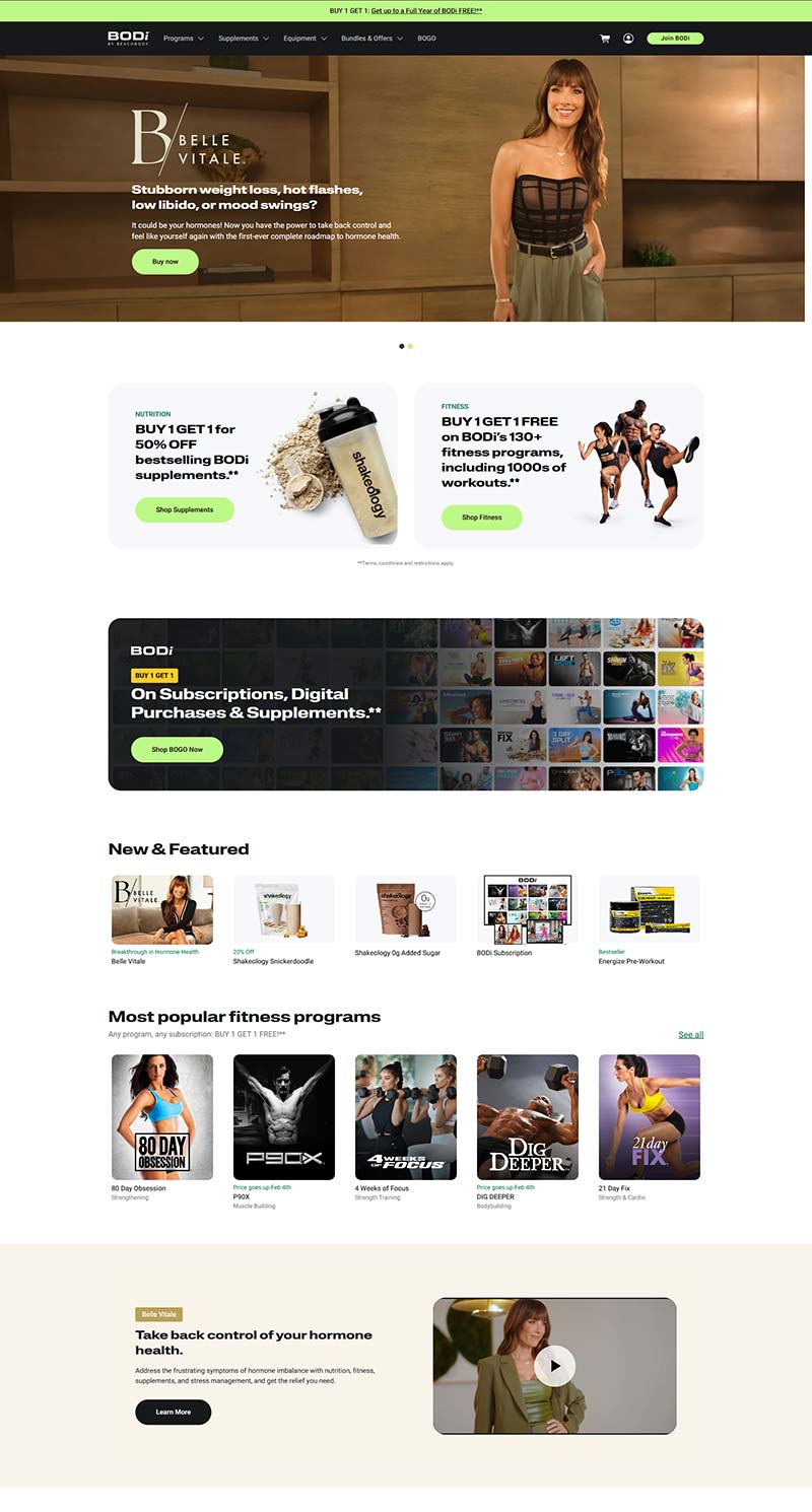 BODi.com 美国健身美体服务订阅网站