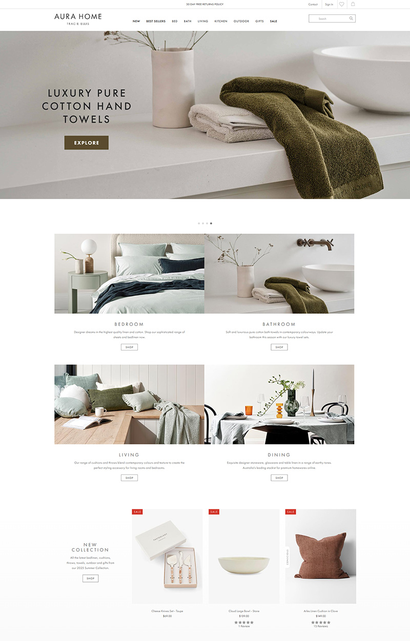 AURA Home 澳洲奢华家居用品购物网站