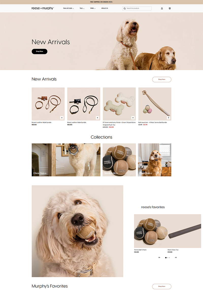 Reese + Murphy 美国高品质宠物用品购物网站