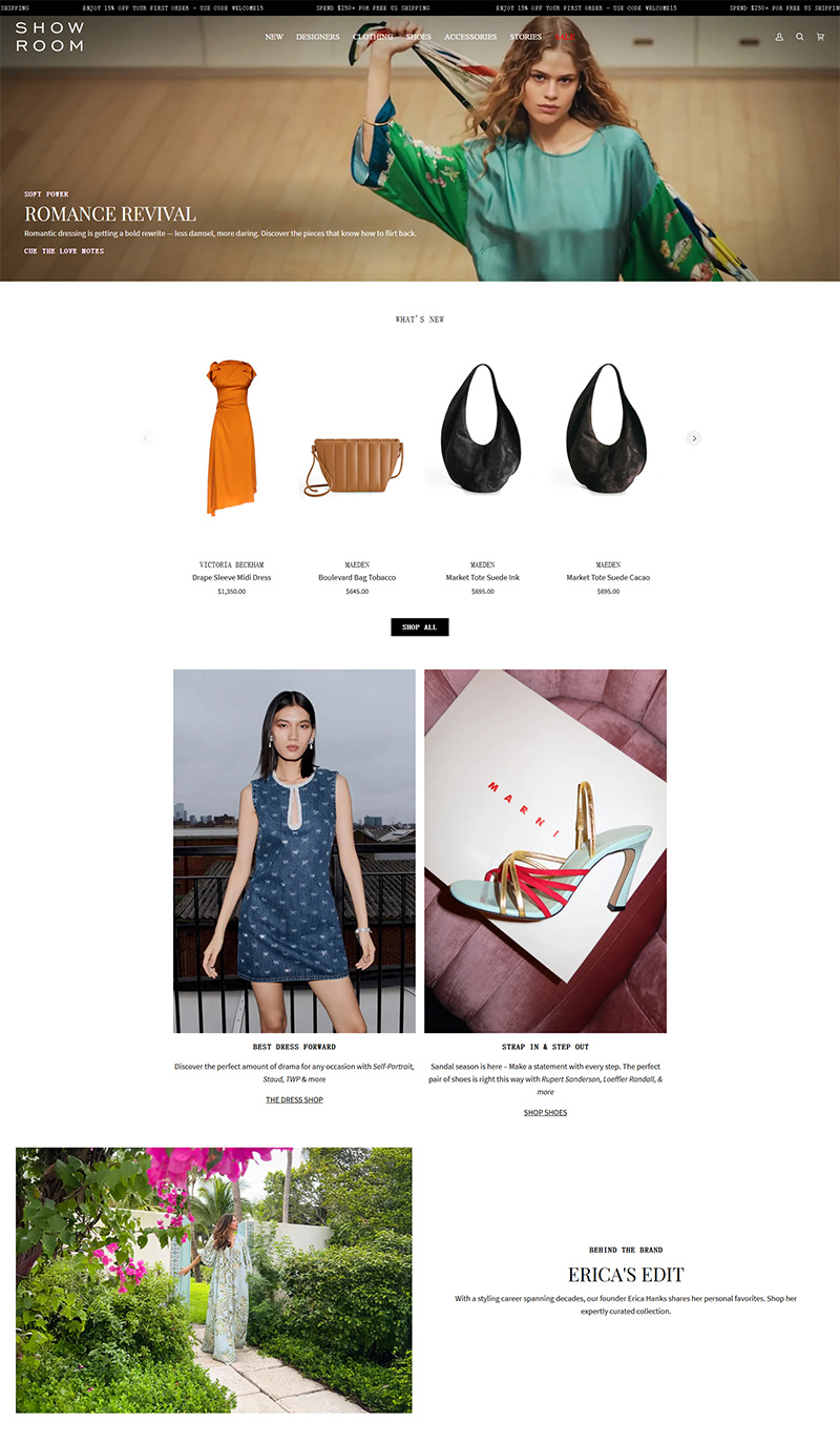 SHOWROOM 美国现代女装品牌购物网站