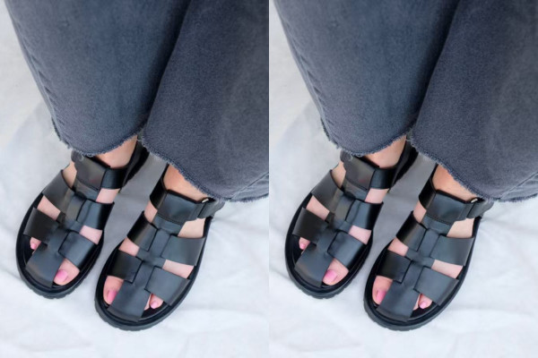 Studio Nicholson Black Fisherman Sandals 68% Off – Matte Leather Platform, $219 US / $259 China Tax Included