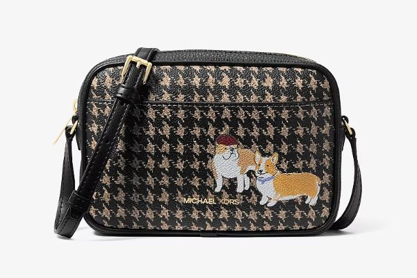 MICHAEL KORS Jet Set Travel Dog Houndstooth Camera Bag $55.25, Extra 15% Off