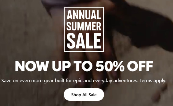 Columbia Sportswear outdoor gear and footwear up to 50% off, jackets from $35, new windbreakers from $45, shoes and boots