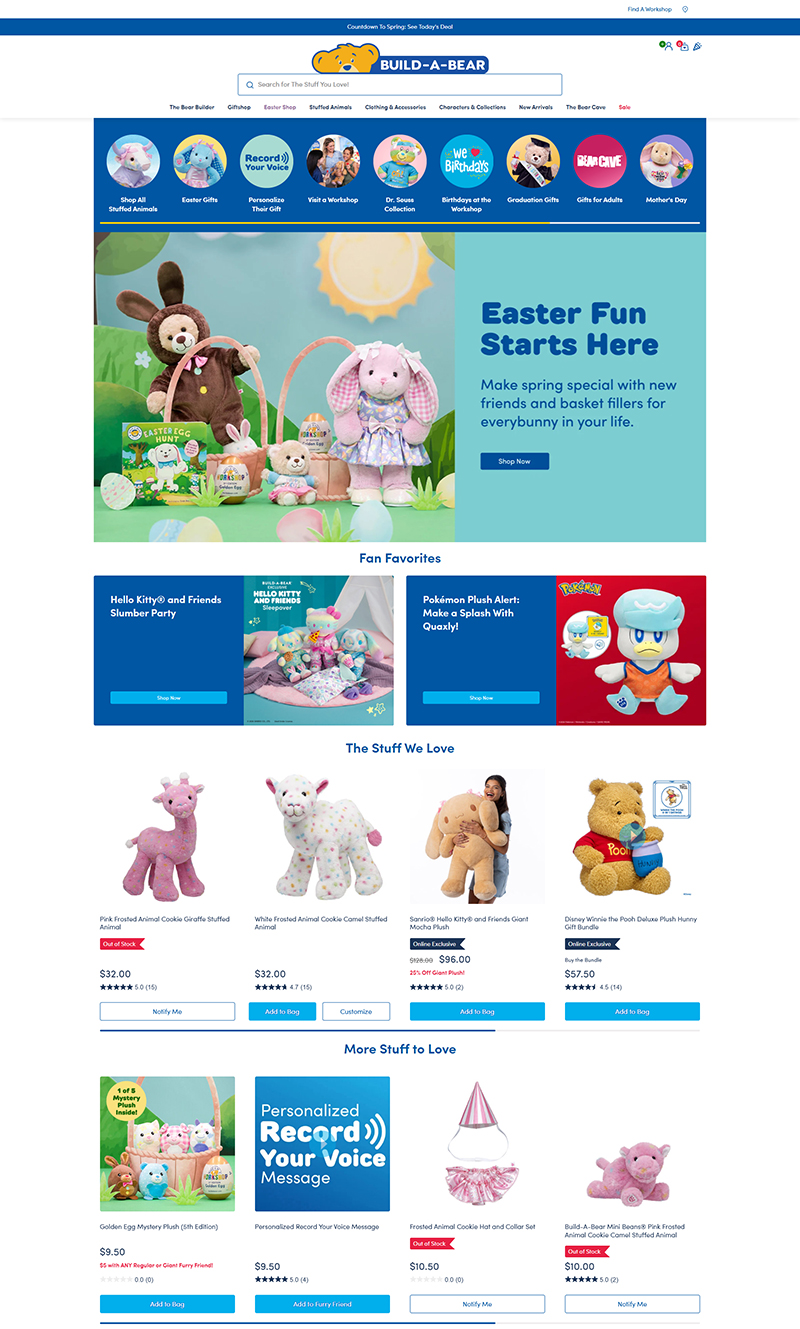 Build-A-Bear 美国儿童毛绒玩具品牌购物网站
