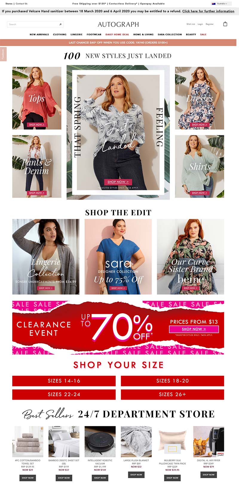 Autograph Fashion 澳大利亚女性时装品牌购物网站