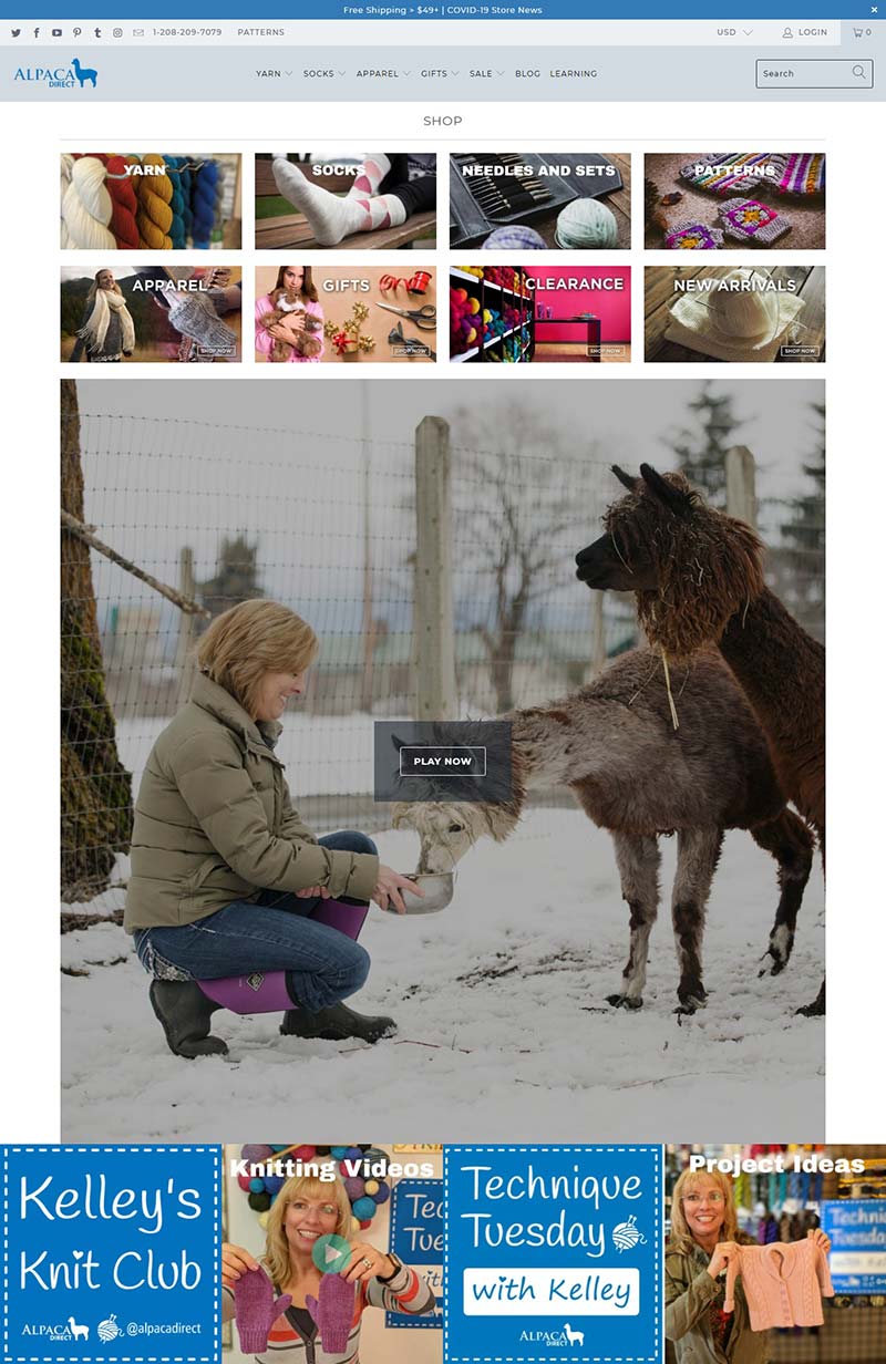 Alpaca Direct 美国羊毛产品海淘购物网站