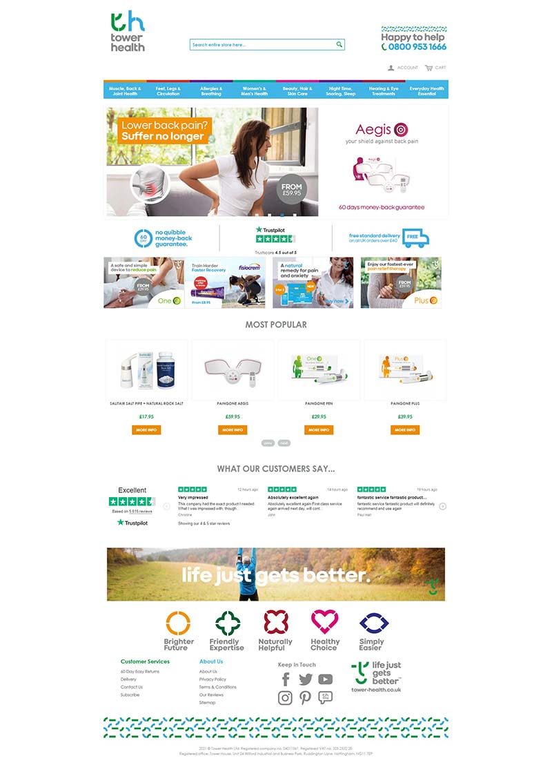 Tower Health 英国天然医药品牌购物网站
