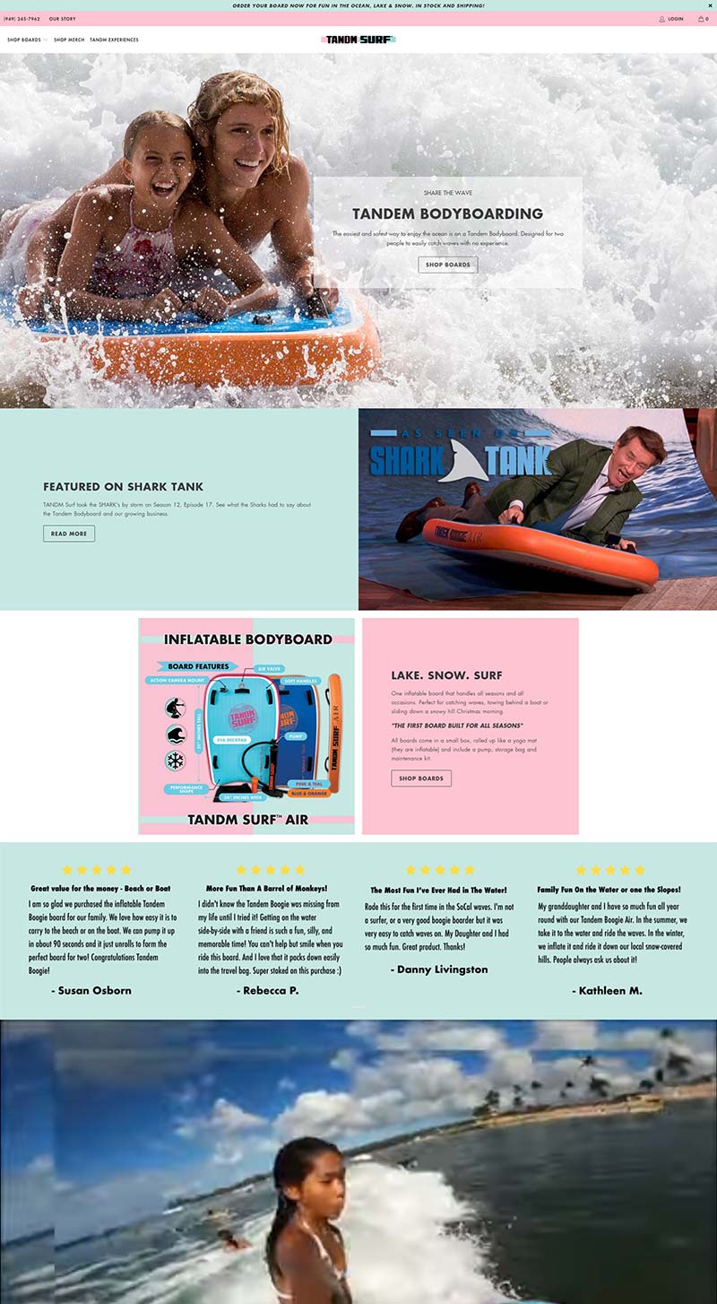 TANDM SURF 美国冲浪板品牌购物网站