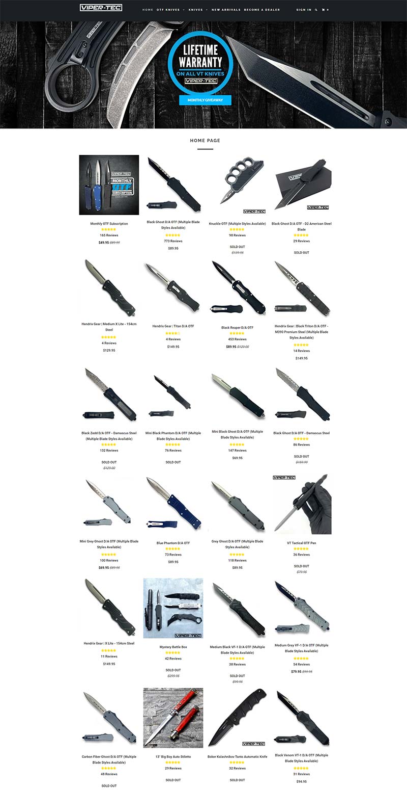 Viper Tec 美国户外刀具品牌购物网站