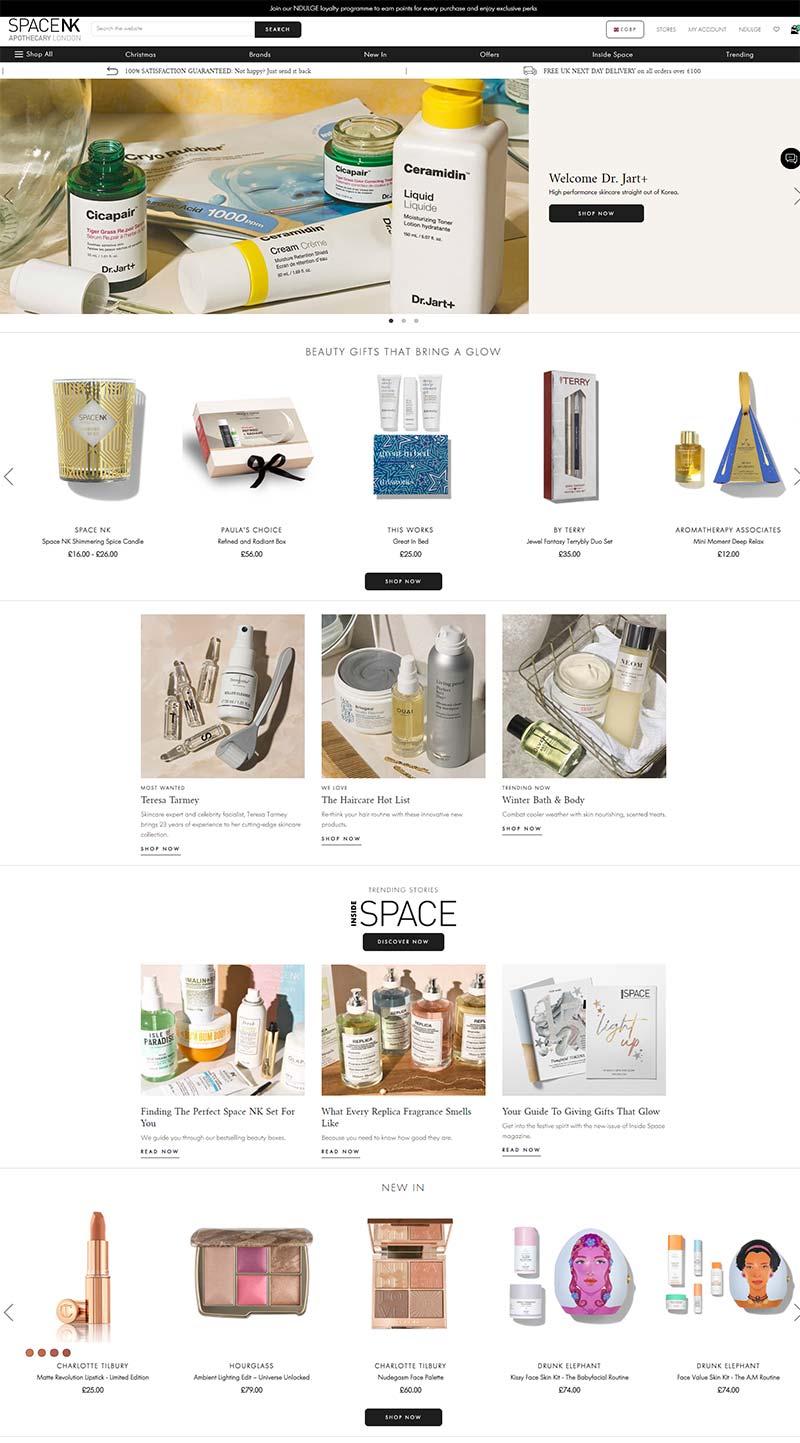 Space NK 美国高端美容产品购物网站
