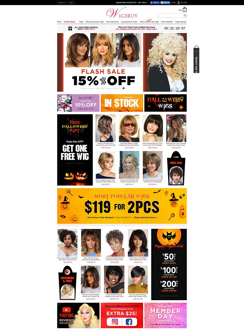 Wigsbuy 美国假发配饰品牌购物网站