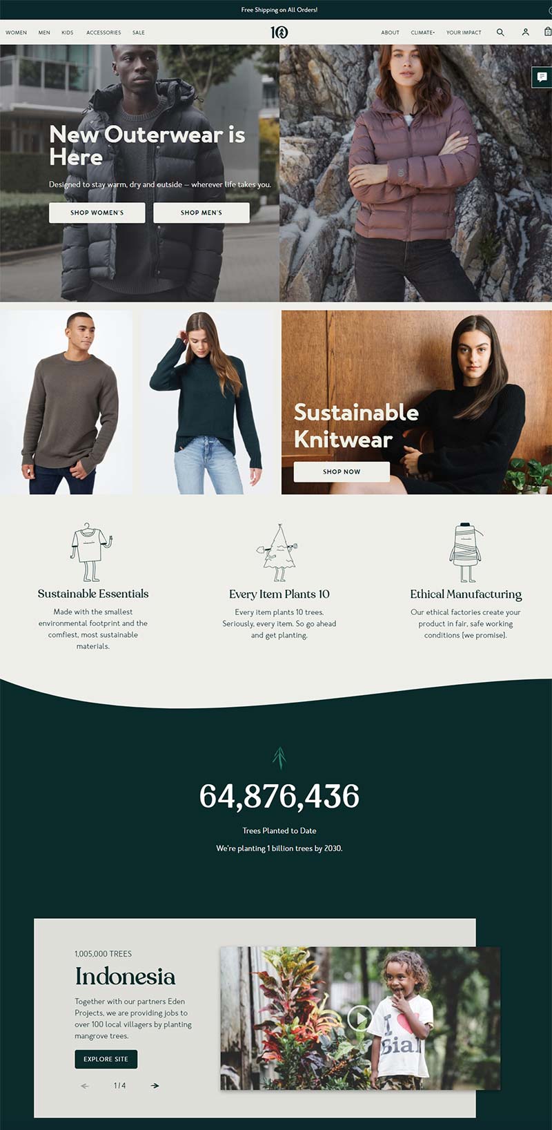 Tentree 美国户外环保服饰购物网站