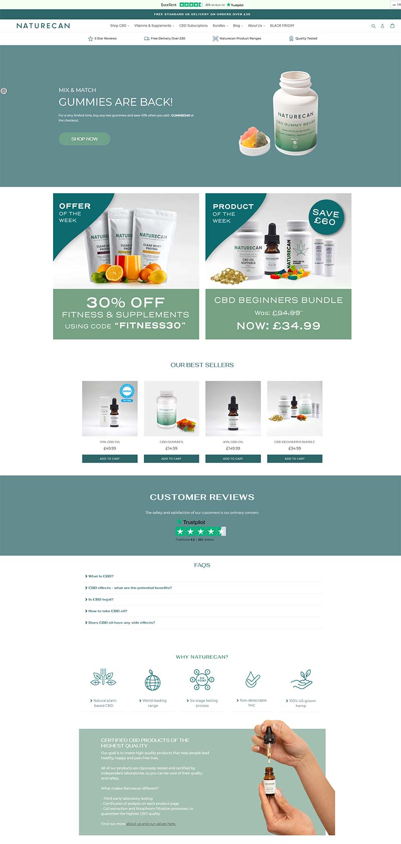 Naturecan UK 英国CBD生活保健品牌购物网站