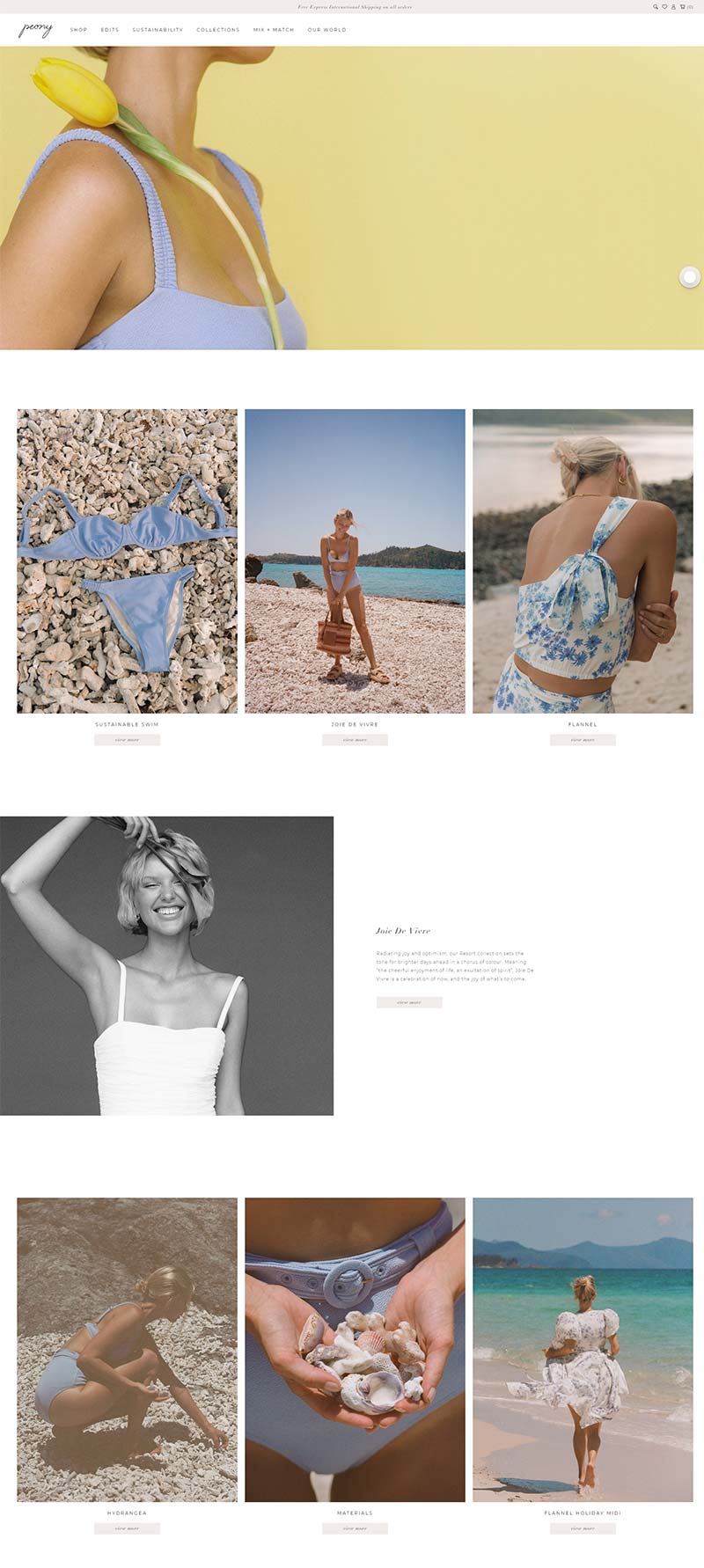 Peony swimwear 澳大利亚沙滩泳装服饰品牌购物网站