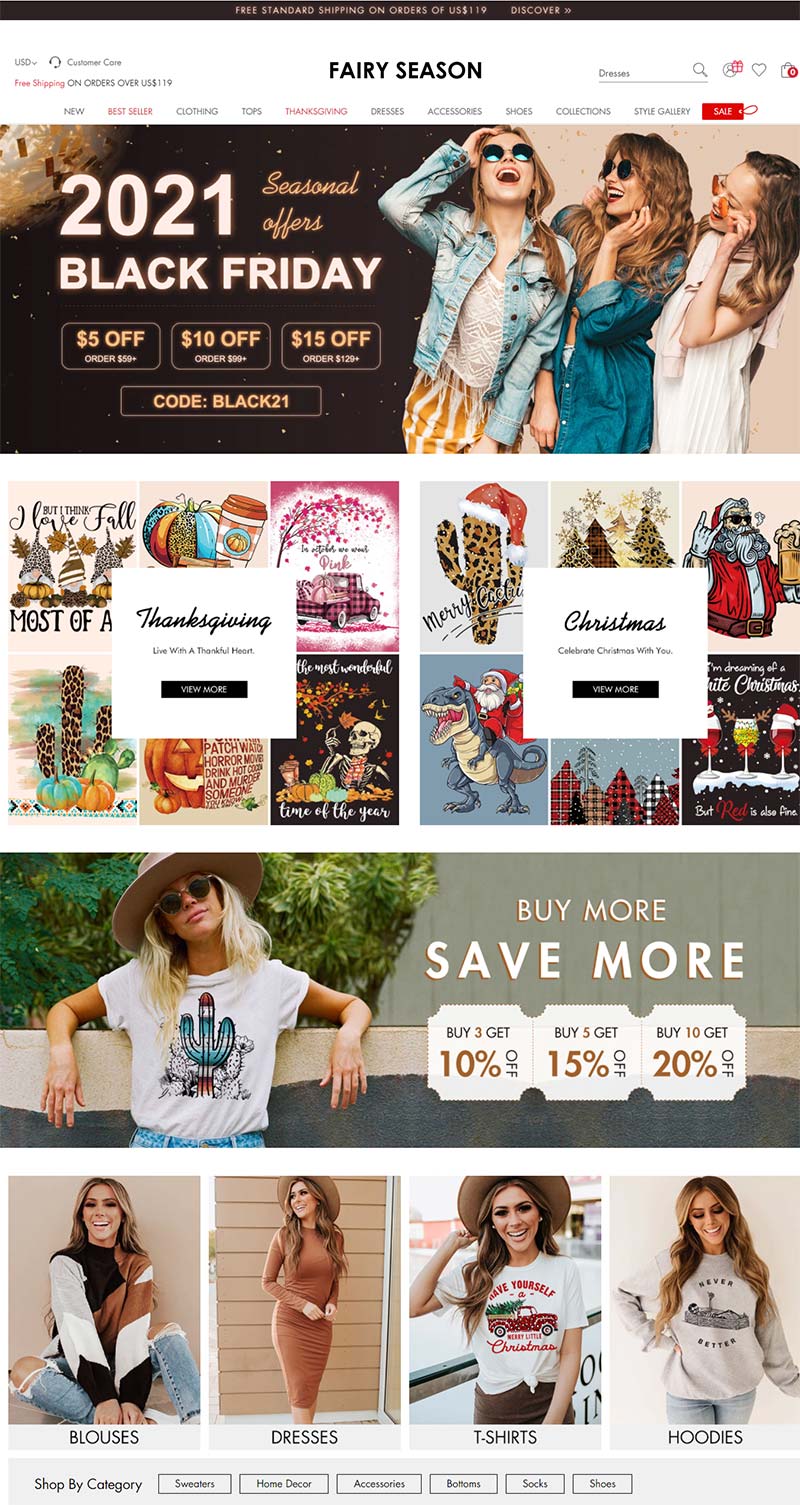 Fairyseason 美国潮流女装品牌购物网站