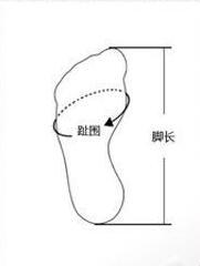 Measure foot length and toe circumference