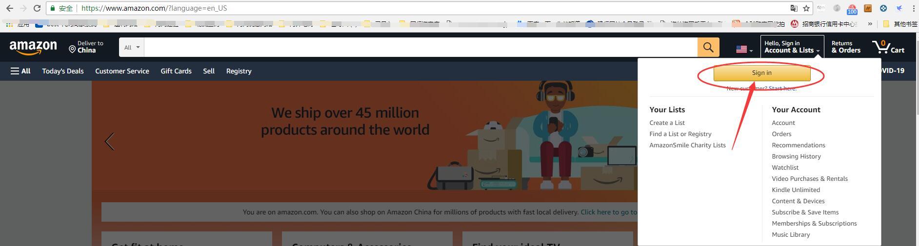 Create Amazon US account