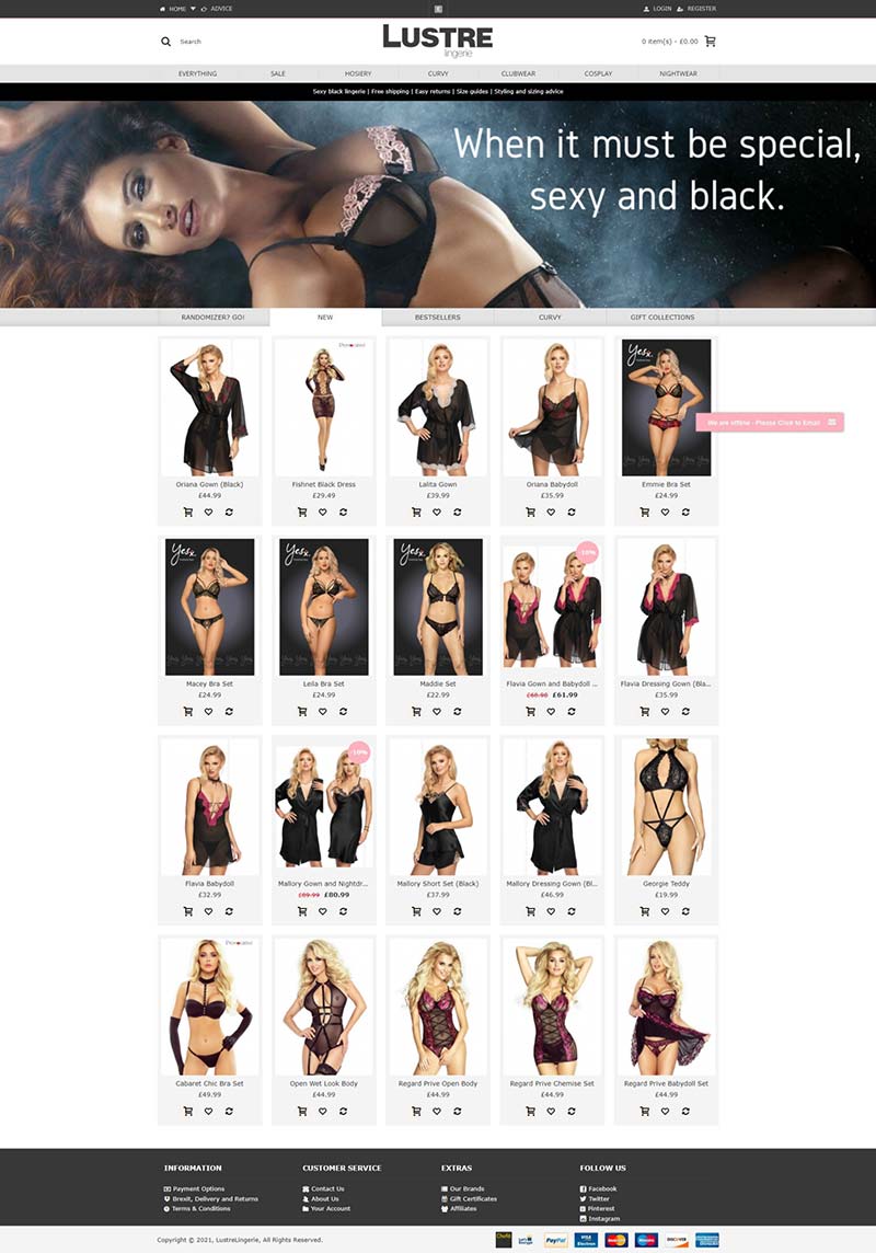 Lustre Lingerie 英国性感内衣品牌购物网站