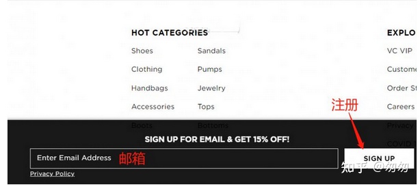 Vince Camuto Register Button