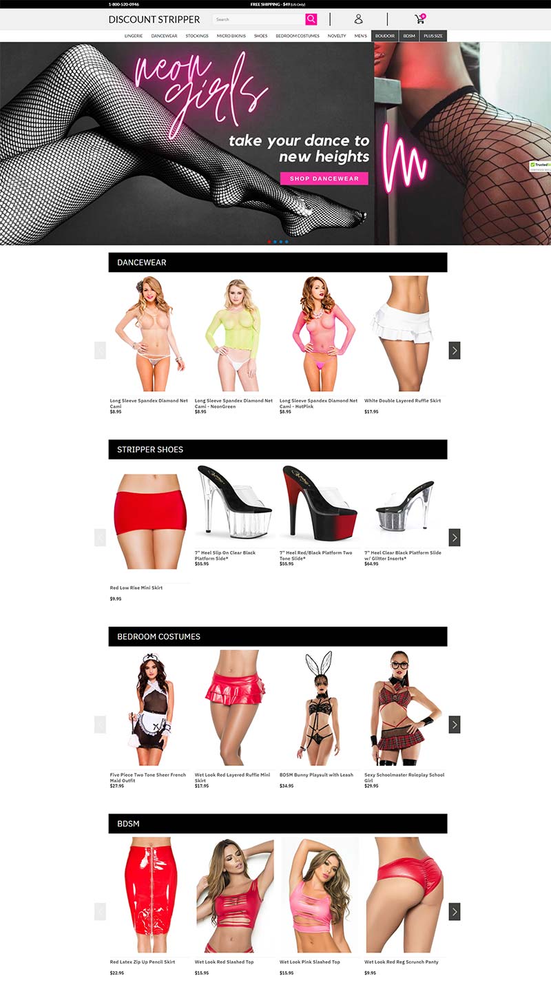 Discount Stripper 美国性感舞蹈服饰品牌购物网站