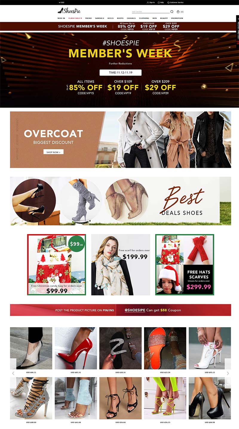 Shoespie.com 美国时尚女鞋品牌购物网站