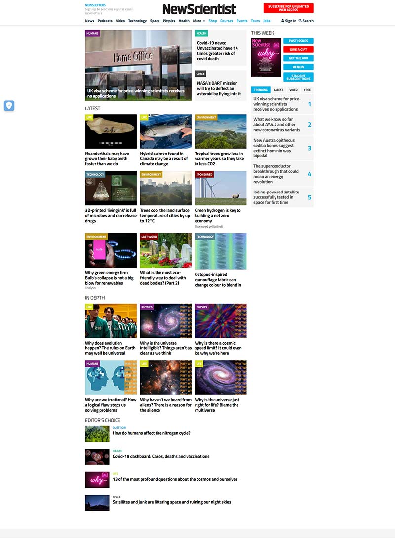 New Scientist 英国科技周刊在线订阅网站