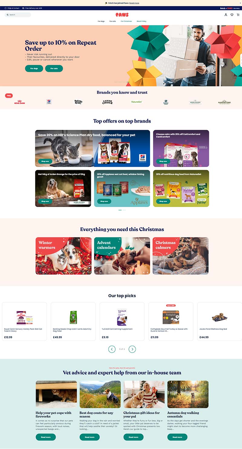 Fetch 英国家庭宠物用品购物网站