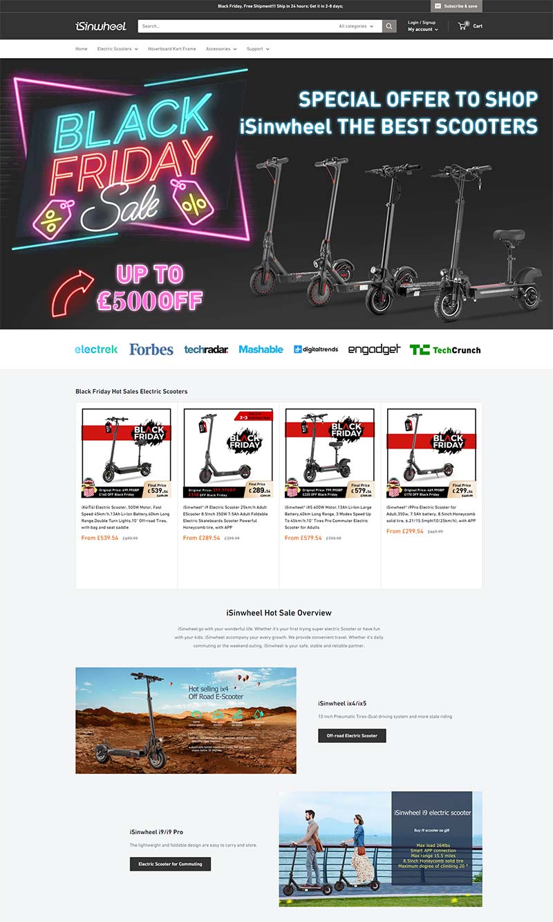 iSinwheel 英国电动滑板车品牌购物网站