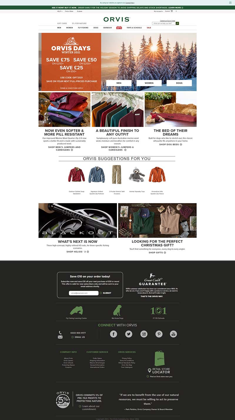 Orvis UK 美国经典渔具品牌英国官网