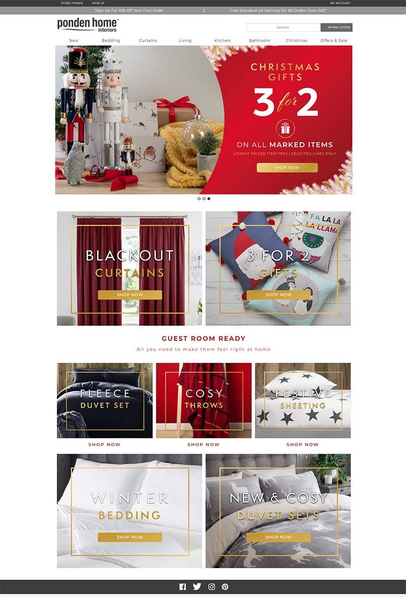 Ponden Home Interiors 英国床上家居品牌购物网站