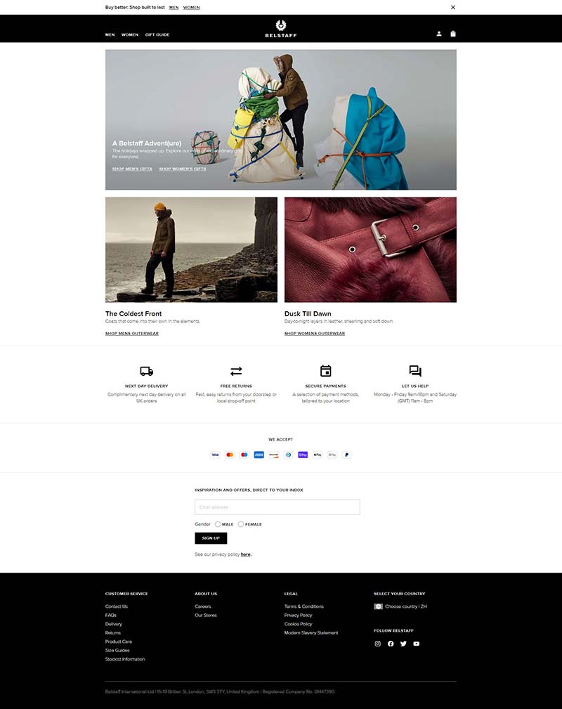 Belstaff UK 英国生活服饰品牌购物网站