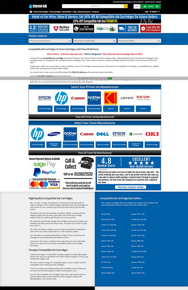 Internet ink 英国办公用品在线购物网站